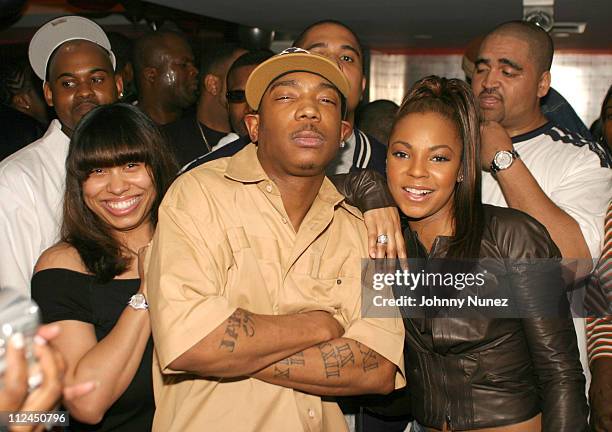 Aisha Atkins, Ja Rule and Ashanti during Ja Rule's Birthday Party at LQ Nightclub in New York City, New York, United States.