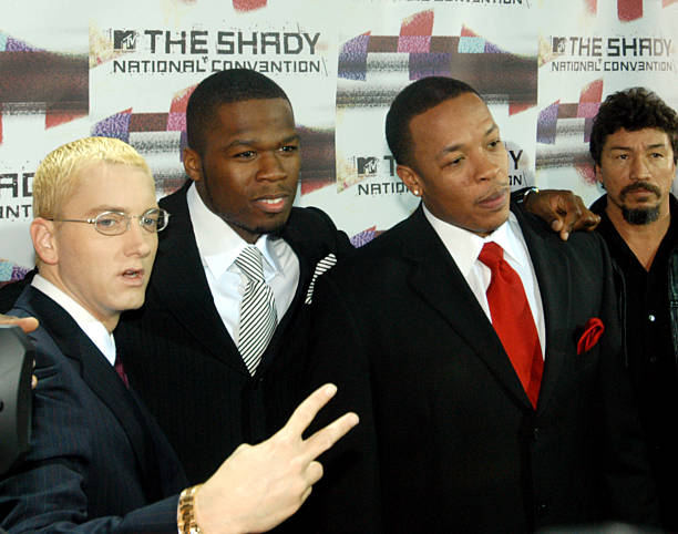 Eminem, 50 Cent and Dr. Dre during The Shady National Convention - Eminem Launches New Sirius Radio Channel "Shade 45" at Roseland Ballroom in New...
