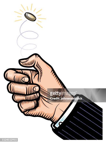 flipping a coin illustration - flipping a coin stock illustrations