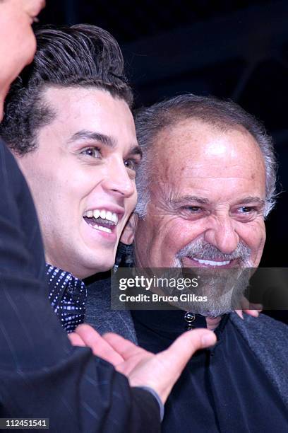 Michael Longoria, who plays Joe Pesci in the musical "Jersey Boys", with Joe Pesci