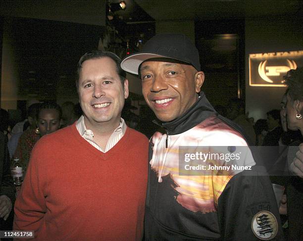 Bernt Ullmann and Russell Simmons during Phat Farm Party for Magic 06 - February 22, 2006 at Palm Hotel Hard wood Suite in Las Vegas, Nerevada,...