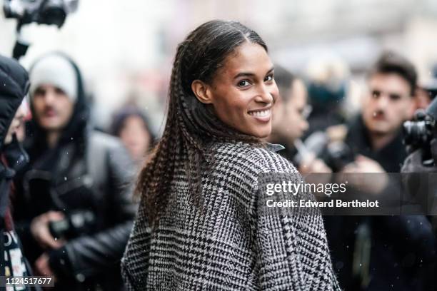 Cindy Bruna attends Atelier Jean-Paul Gaultier, during Paris Fashion Week - Haute Couture - Spring Summer 2019, on January 23, 2019 in Paris, France.
