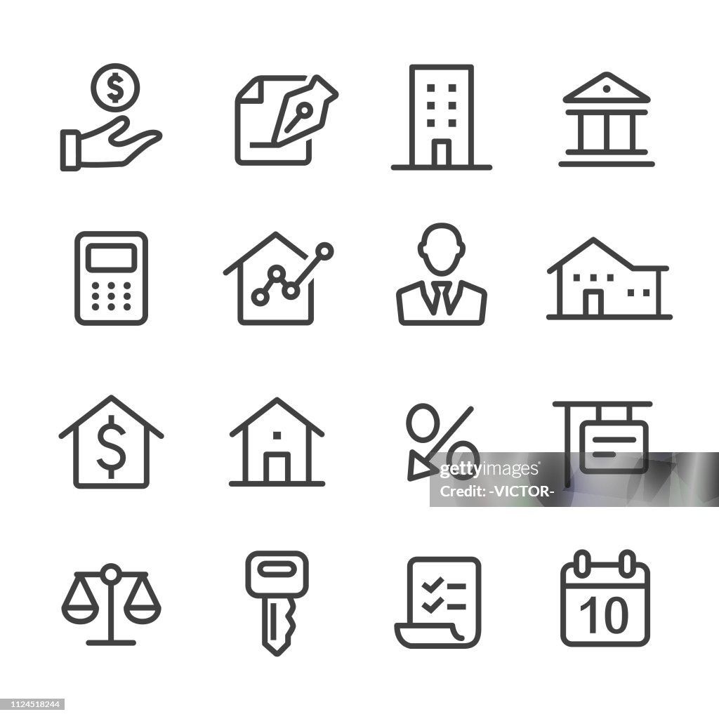 Mortgage Icons - Line Series