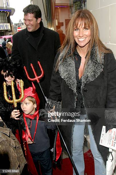 Sam Kane with Linda Lusardi and family during Scooby Doo Halloween Party at Rex Cinema in London, Great Britain.