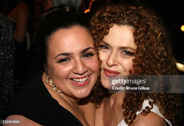 Nikki Blonsky and Bernadette Peters during the after party for the New York City premiere of "Hairspray" at Roseland Ballroom on July 16, 2007 in New...