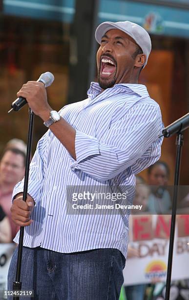 Jesse L. Martin during The Cast of The Movie "Rent" Performs on the 2005 "Today" Show Summer Concert Series at NBC Studios Rockafeller Plaza in New...