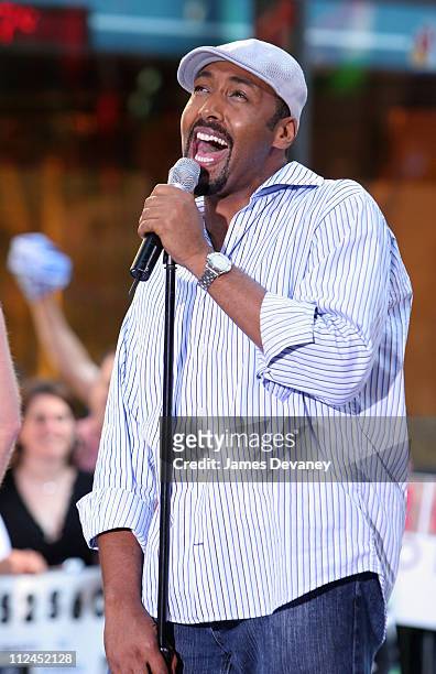 Jesse L. Martin during The Cast of The Movie "Rent" Performs on the 2005 "Today" Show Summer Concert Series at NBC Studios Rockafeller Plaza in New...
