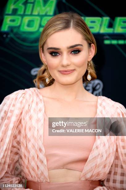 Actress Meg Donnelly attends the world premiere of Disney channel original movie "Kim Possible", in North Hollywood, California on February 12, 2019.