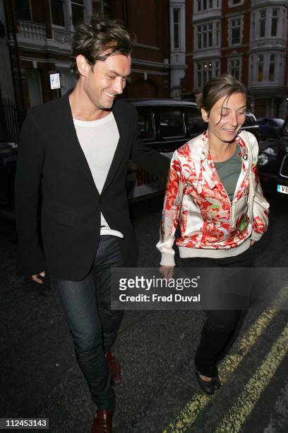 Jude Law and sister Natasha Law during Robert Mapplethorpe Exhibition - Private View - Outside Arrivals at Alison Jacques Gallery in London, Great...