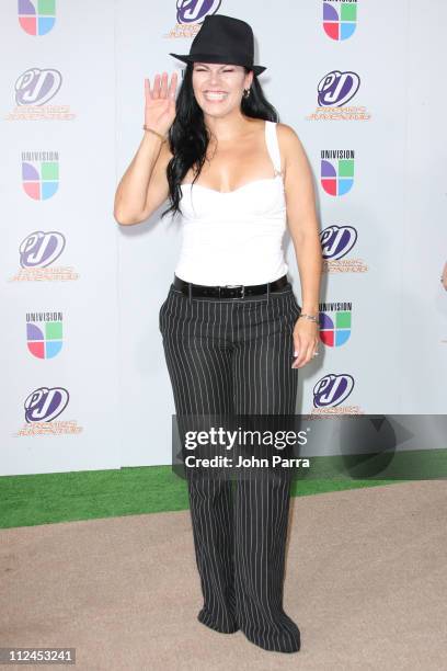 Olga Tanon poses on the red carpet at the Premio Juventud Awards at Bank United Center on July 17, 2008 in Miami, Florida.