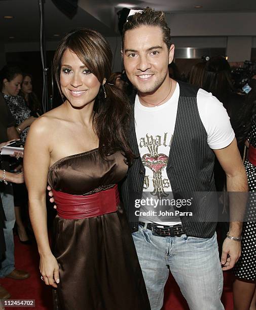 Jackie Guerrido and David Bisbal during The 7th Annual Latin GRAMMY Awards - Celebra Nuestra Musica - Arrivals at Univision Studios in Miami,...