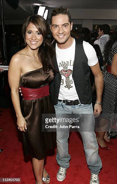 Jackie Guerrido and David Bisbal during The 7th Annual Latin GRAMMY Awards - Celebra Nuestra Musica - Arrivals at Univision Studios in Miami,...