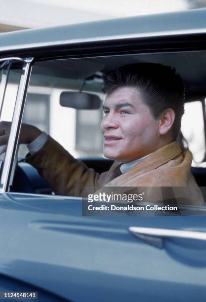 Rock and Roll singer Ritchie Valens poses for a photo during the filming of 'Go, Johnny, Go!' on January 20, 1959 in Los Angeles, California.