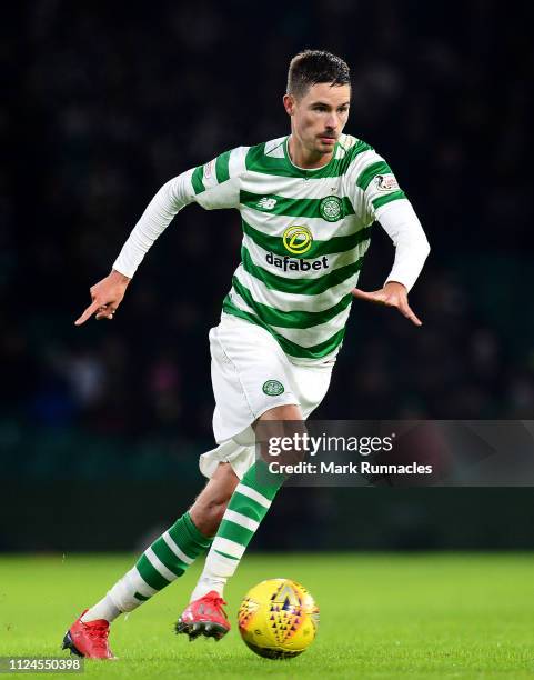 Mikael Lustig of Celtic in action during the Ladbrokes Scottish Premiership match between Celtic and St Mirren at Celtic Park on January 23, 2019 in...