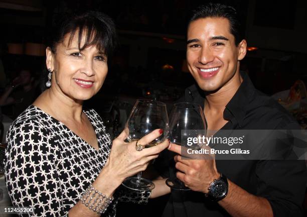 Mario Lopez and his mother Elvia Lopez celebrate his "Extra" TV Host gig at The Redeye Grill on August 2, 2008 in New York City.