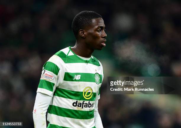 Timothy Weah of Celtic in action during the Ladbrokes Scottish Premiership match between Celtic and St Mirren at Celtic Park on January 23, 2019 in...