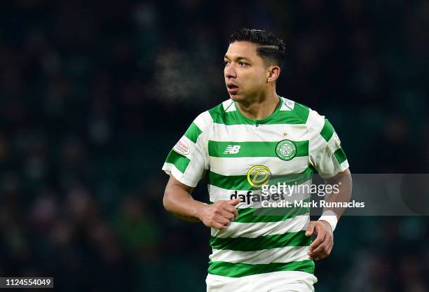 Emilio Izaguirre of Celtic in action during the Ladbrokes Scottish Premiership match between Celtic and St Mirren at Celtic Park on January 23, 2019...