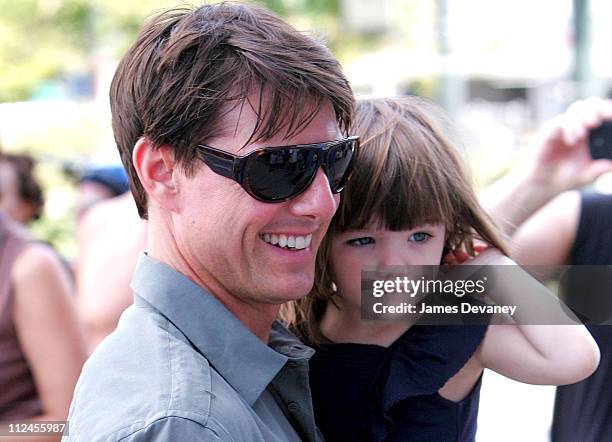 Tom Cruise and Suri Cruise seen on the streets of Manhattan on August 16, 2008 in New York City.