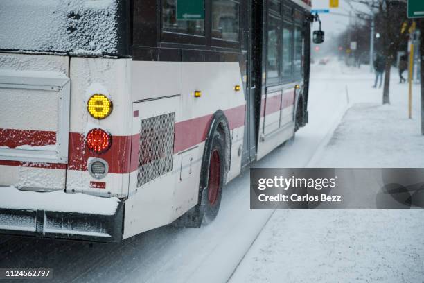 Bus Snow Rails 497 Bus Depot Snow Stock Photos, High-Res Pictures, and Images - Getty ...