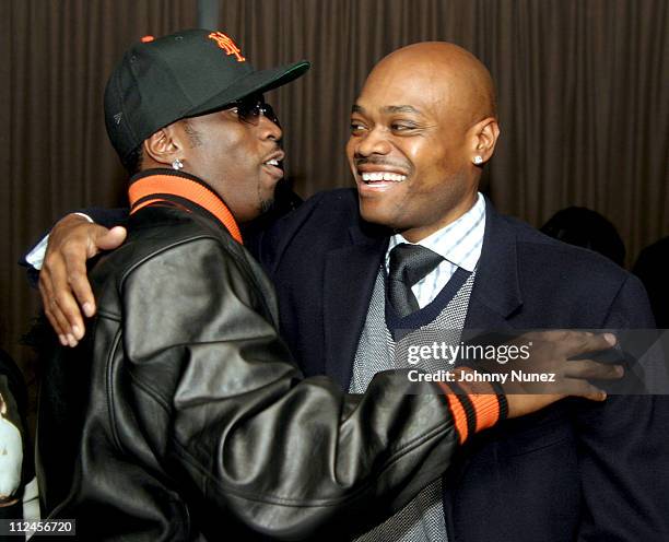 Sean "P.Diddy" Combs and Phil Robinson during Sean "P. Diddy" Combs' Surprise 35th Birthday Party at Figa in New York City, New York, United States.