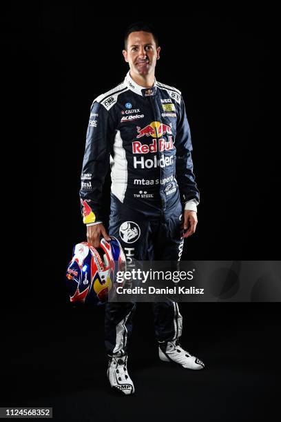 Jamie Whincup driver of the Red Bull Holden Racing Team Holden Commodore ZB poses during the 2019 Supercars Media Day at on February 12, 2019 in...