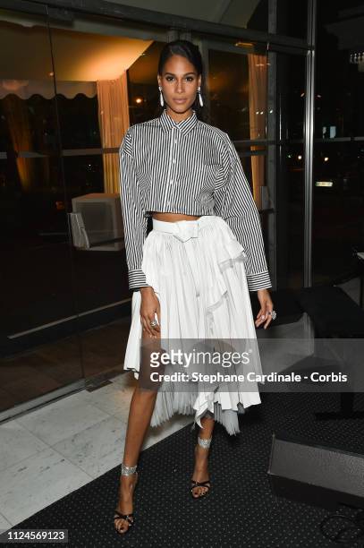 Model Cindy Bruna attends the 17th "Diner De La Mode" as part of Paris Fashion Week on January 24, 2019 in Paris, France.