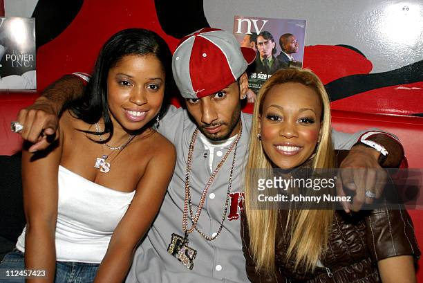 Mashonda, Swizz Beatz and Monica during Cassidy's "Split Personality" Album Release Party at Social Club in New York City, New York, United States.