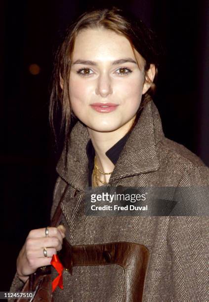 Keira Knightley during Keira Knightley Attends AIDS Lecture On World AIDS Day at City Hall in London, United Kingdom.