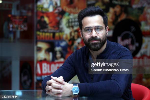 Bollywood actor Emraan Hashmi strikes a pose during the promotion of his upcoming movie' Why Cheat India' at HT office, on January 11 in New Delhi,...