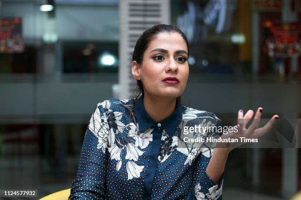 Bollywood actress Shreya Dhanwanthary during the promotion of her upcoming movie' Why Cheat India' at HT office, on January 11 in New Delhi, India.