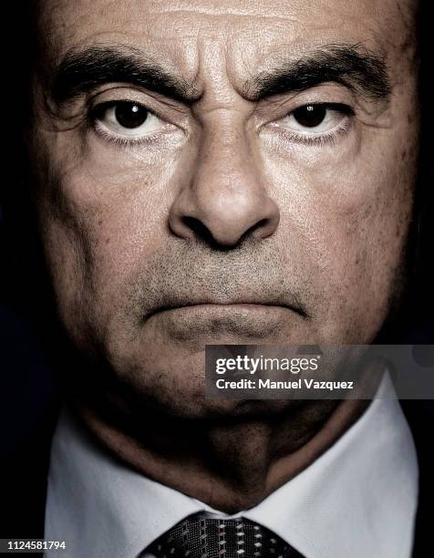 Businessman and former CEO of car-makers Nissan and Renault, Carlos Ghosn. Photographed in his office for El Pais on October 2, 2018 in Paris, France.