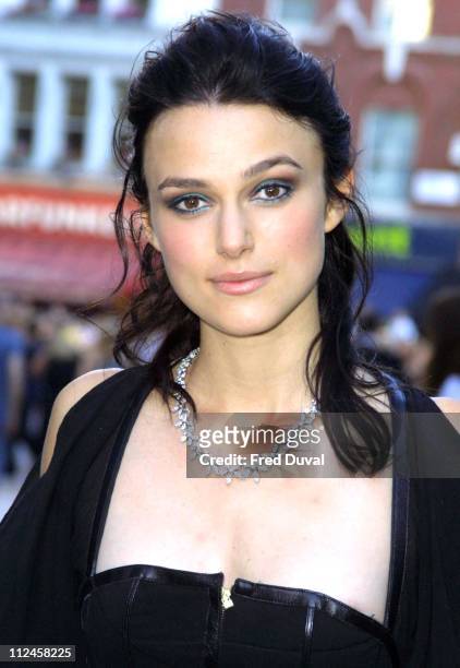 Keira Knightley during "Pirates of the Caribbean: The Curse of the Black Pearl" European Premiere at Odeon Leicester Square in London, Great Britain.