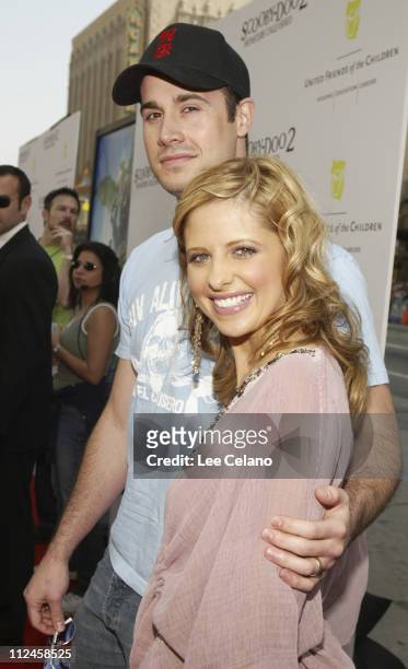 Freddie Prinze Jr. And Sarah Michelle Gellar during "Scooby Doo 2: Monsters Unleashed" - Red Carpet Premiere at Grauman's Chinese in Hollywood,...
