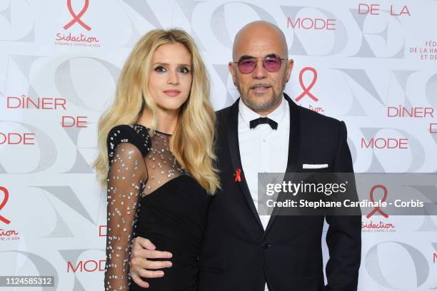 Pascal Obispo and his wife Julie Hantson attend the 17th "Diner De La Mode" as part of Paris Fashion Week on January 24, 2019 in Paris, France.