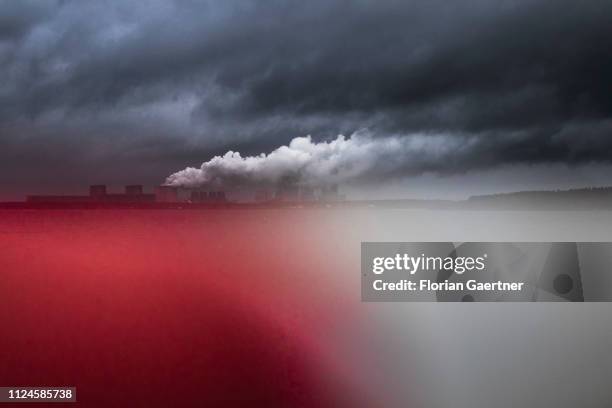 Red-white barrier is pictured in front of the lignite-fired power station Boxberg on February 11, 2019 in Klitten, Germany.