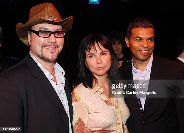 Desmond Child, Patty Smyth and Paul Cothran, executive director of VH1 Save the Music