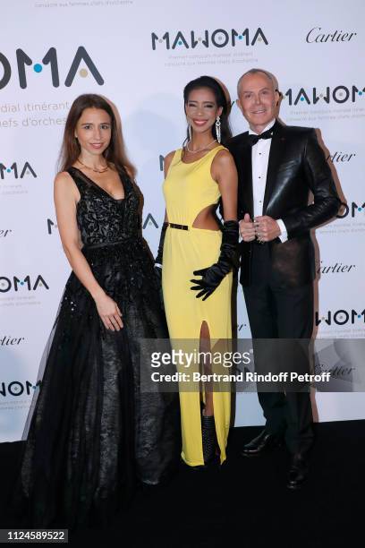 Founder of MAWOMA Clemence Guerrand, Rani Vanouska T. Modely aka Vanessa Modely and Jean-Claude Jitrois attend the Launch of the First Worldwide...