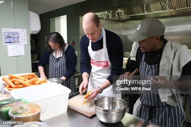 Prince William, Duke of Cambridge visits the Passage, which is the UK's largest resource centre for homeless and insecurely housed people on February...