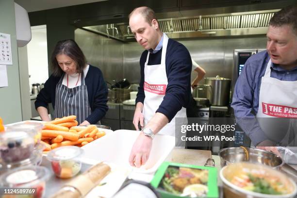 Prince William, Duke of Cambridge visits the Passage, which is the UK's largest resource centre for homeless and insecurely housed people on February...