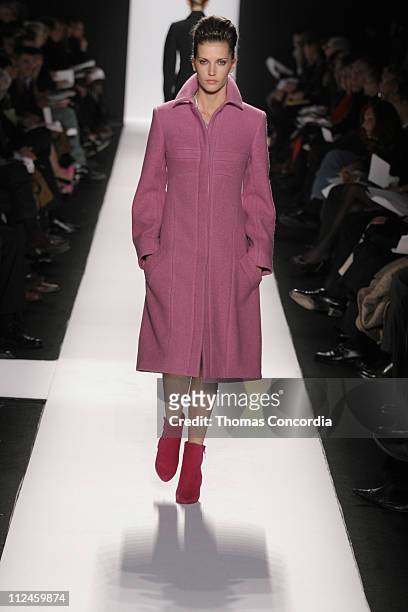 Diana Dondoe wearing Narciso Rodriguez Fall 2005 during Olympus Fashion Week Fall 2005 - Narciso Rodriguez - Runway at The Tent, Bryant Park in New...