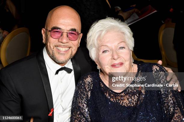 Pascal Obispo and Line Renaud attend the 17th "Diner De La Mode" as part of Paris Fashion Week on January 24, 2019 in Paris, France.