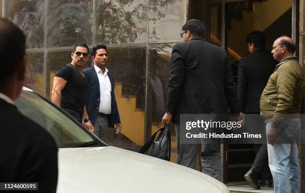 Robert Vadra, Congress president Rahul Gandhi's brother-in-law, arrives at ED office for questioning into an alleged land scam in the Rajasthan's...