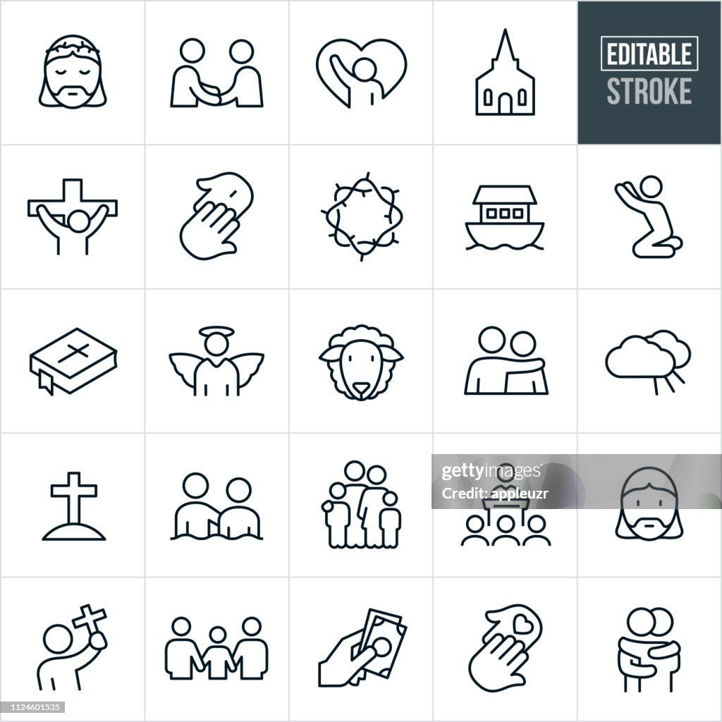 Christianity Line Icons - Editable Stroke