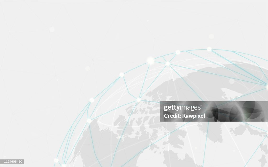 Worldwide Connection Gray Background Illustration Vector High-Res ...