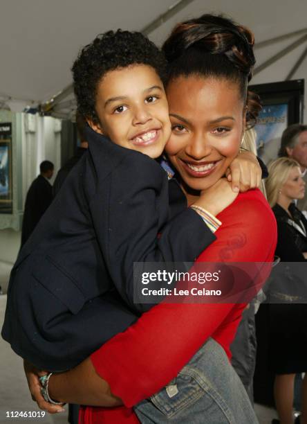 Nona Gaye and son Nolan Gaye during "The Polar Express" Los Angeles Premiere - White Carpet at Grauman's Chinese Theatre in Hollywood, California,...