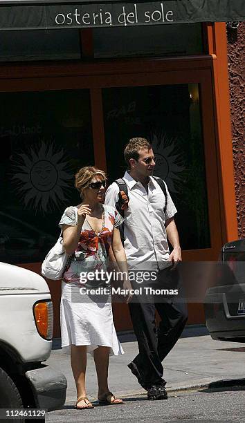 Jennifer Esposito and Bradley Cooper during Jennifer Esposito and Bradley Cooper Sighting in New York - May 30, 2006 at West Village in New York...