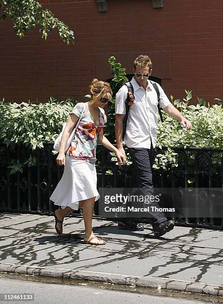 Jennifer Esposito and Bradley Cooper during Jennifer Esposito and Bradley Cooper Sighting in New York - May 30, 2006 at West Village in New York...