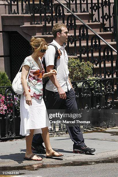 Jennifer Esposito and Bradley Cooper during Jennifer Esposito and Bradley Cooper Sighting in New York - May 30, 2006 at West Village in New York...