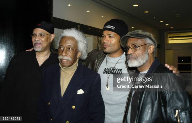 Warrington Hudlin, Gordon Parks, Mario Van Peebles, writer and director and Melvin Van Peebles, writer