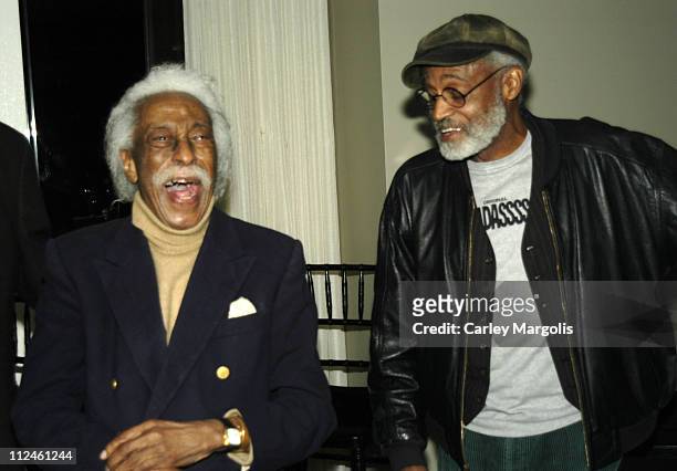 Gordon Parks and Melvin Van Peebles, writer during "BAADASSSSS!" New York Special Screening - Pre-Party at Sony Screening Room in New York City, New...
